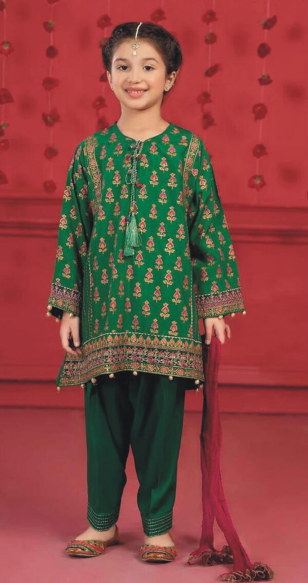 2 Piece Embroidered Linen Suit