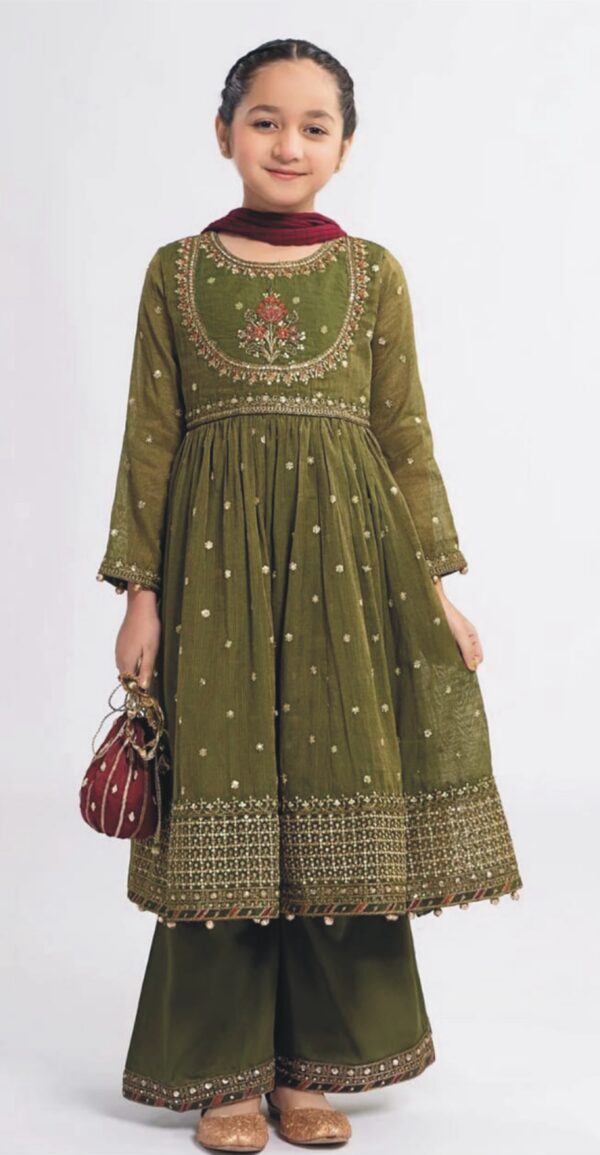 2 Piece Embroidered Linen Suit