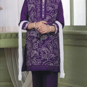 2 Piece Embroidered Linen Suit
