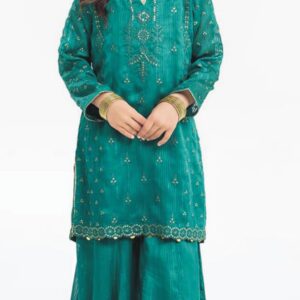 2 Piece Embroidered Linen Suit