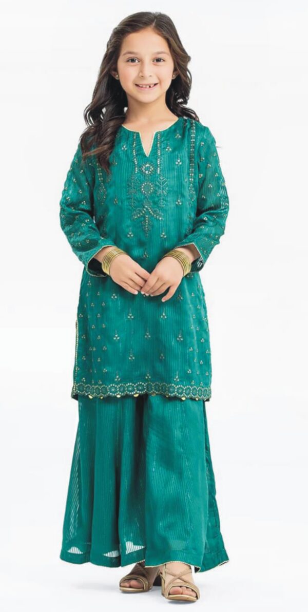 2 Piece Embroidered Linen Suit