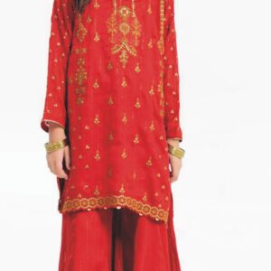 2 Piece Embroidered Linen Suit