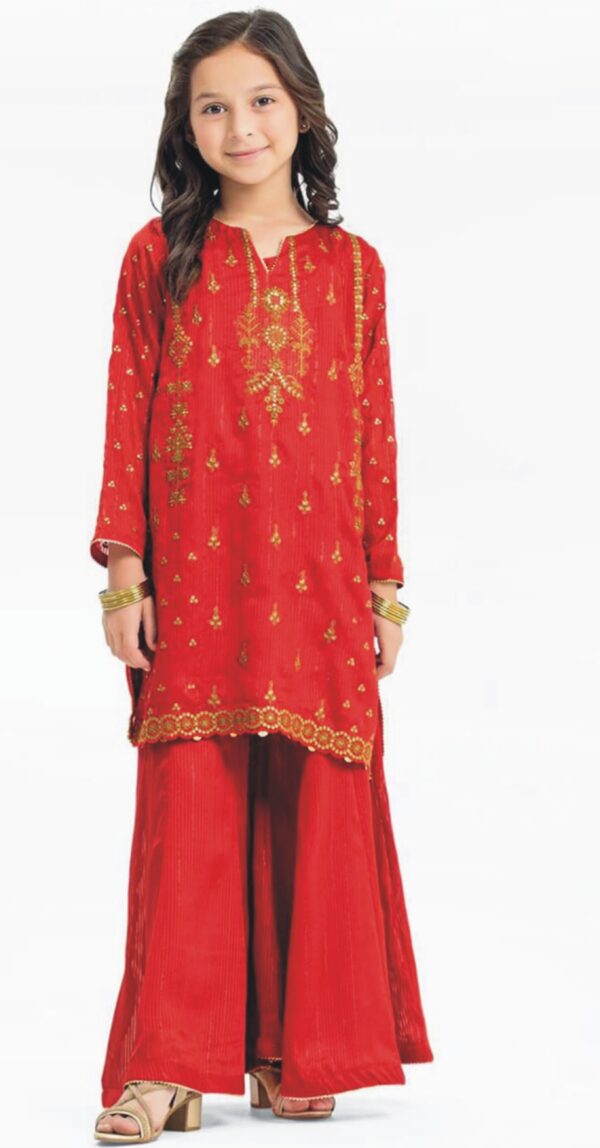 2 Piece Embroidered Linen Suit
